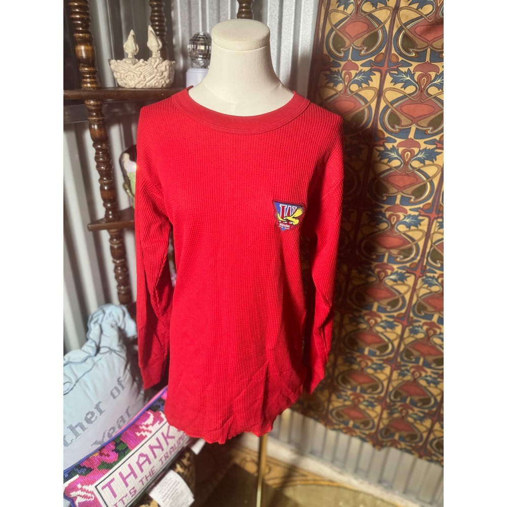 Vintage Winston Racing Thermal Shirt XL Red Long Sleeve Made in USA